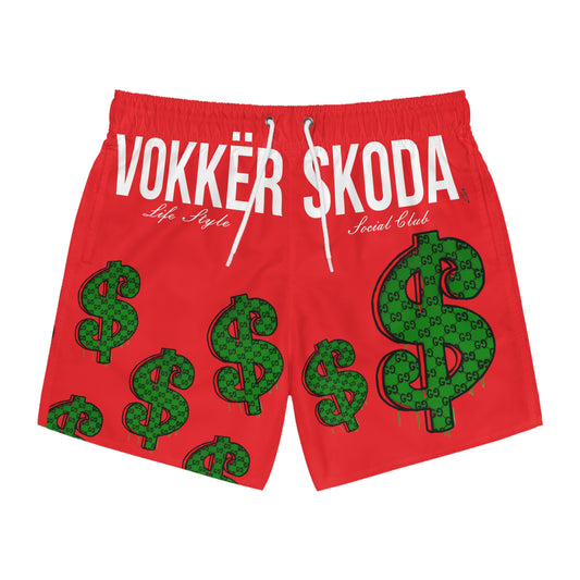 Money Swim Trunks RED