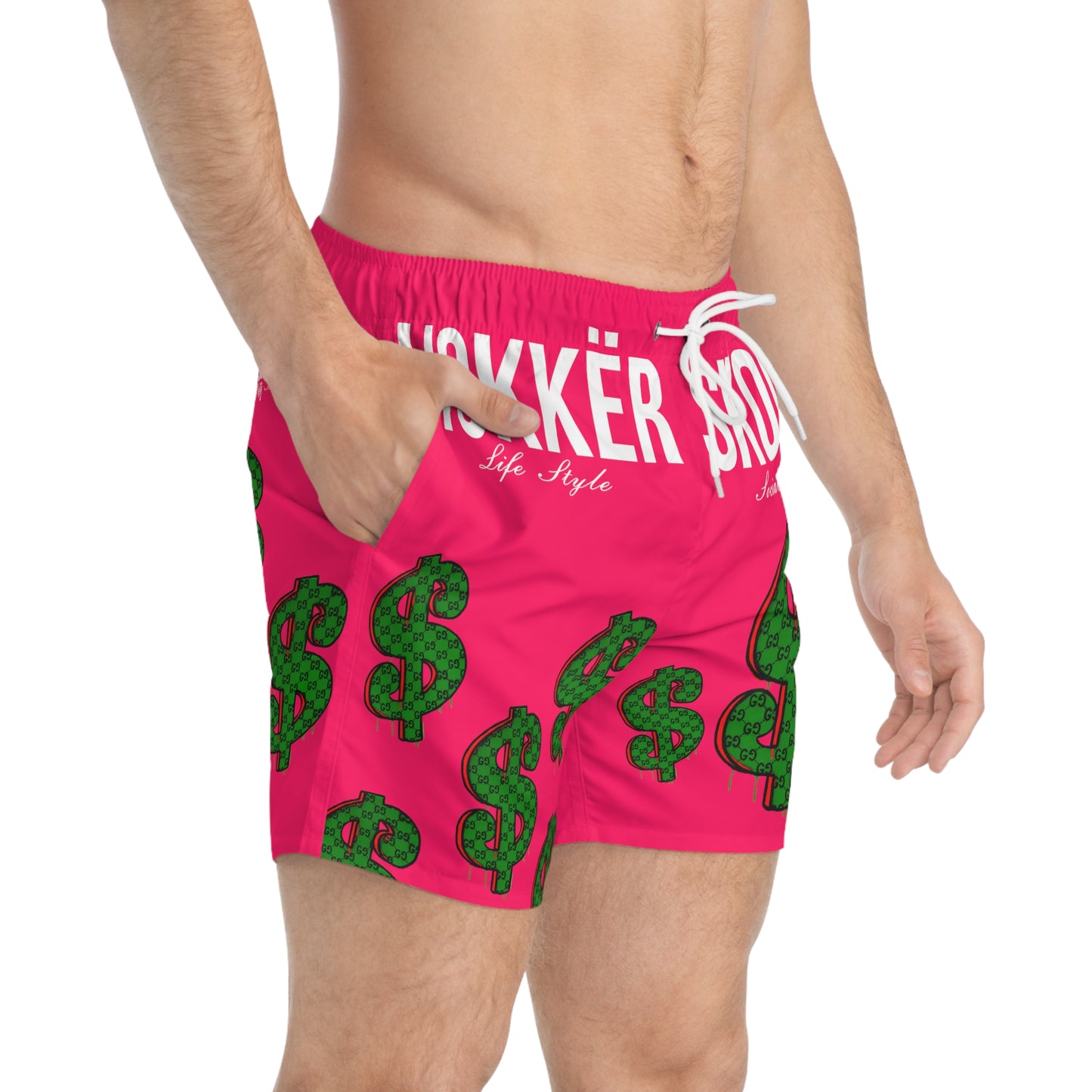 Money Swim Trunks PINK - Vokkër & Skoda