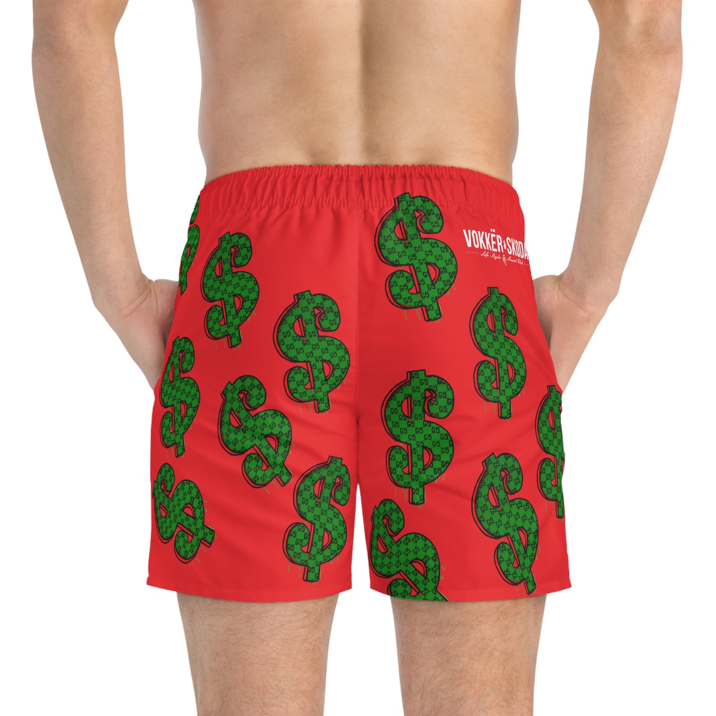 Money Swim Trunks RED