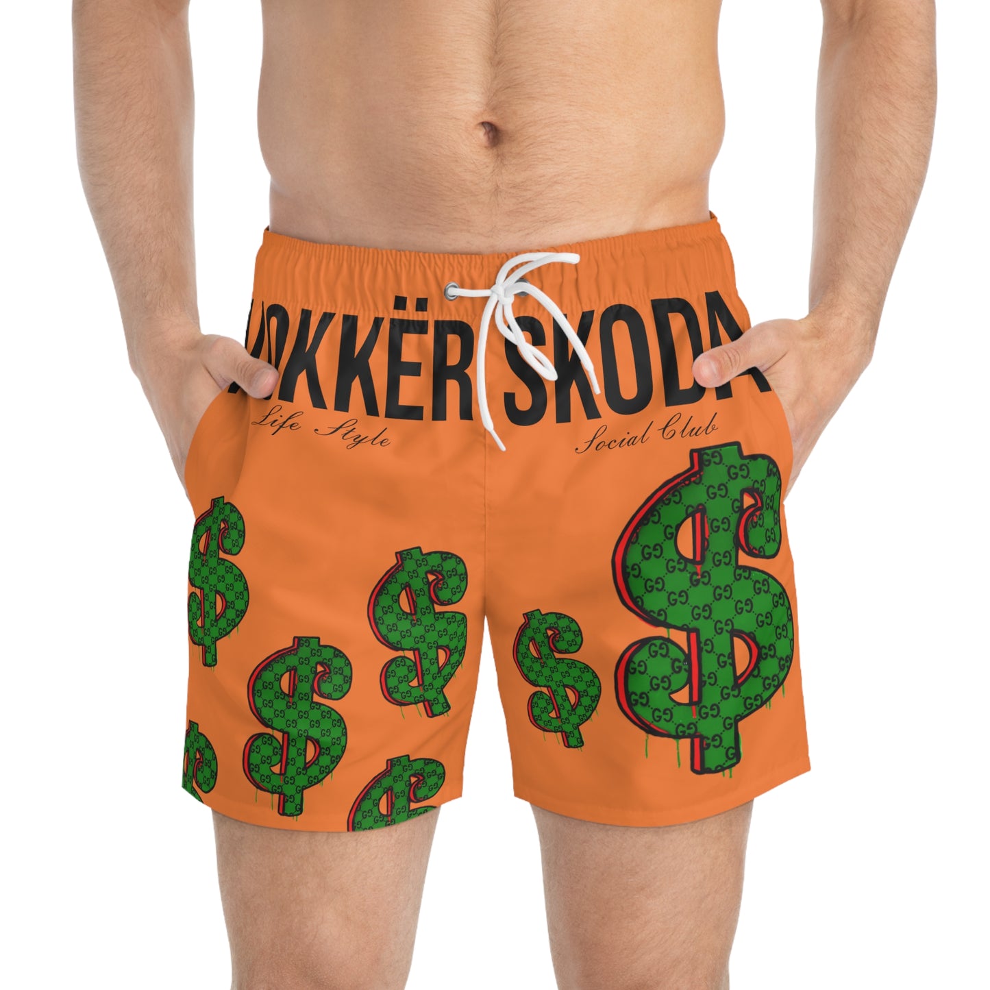 Money Swim Trunks Orange