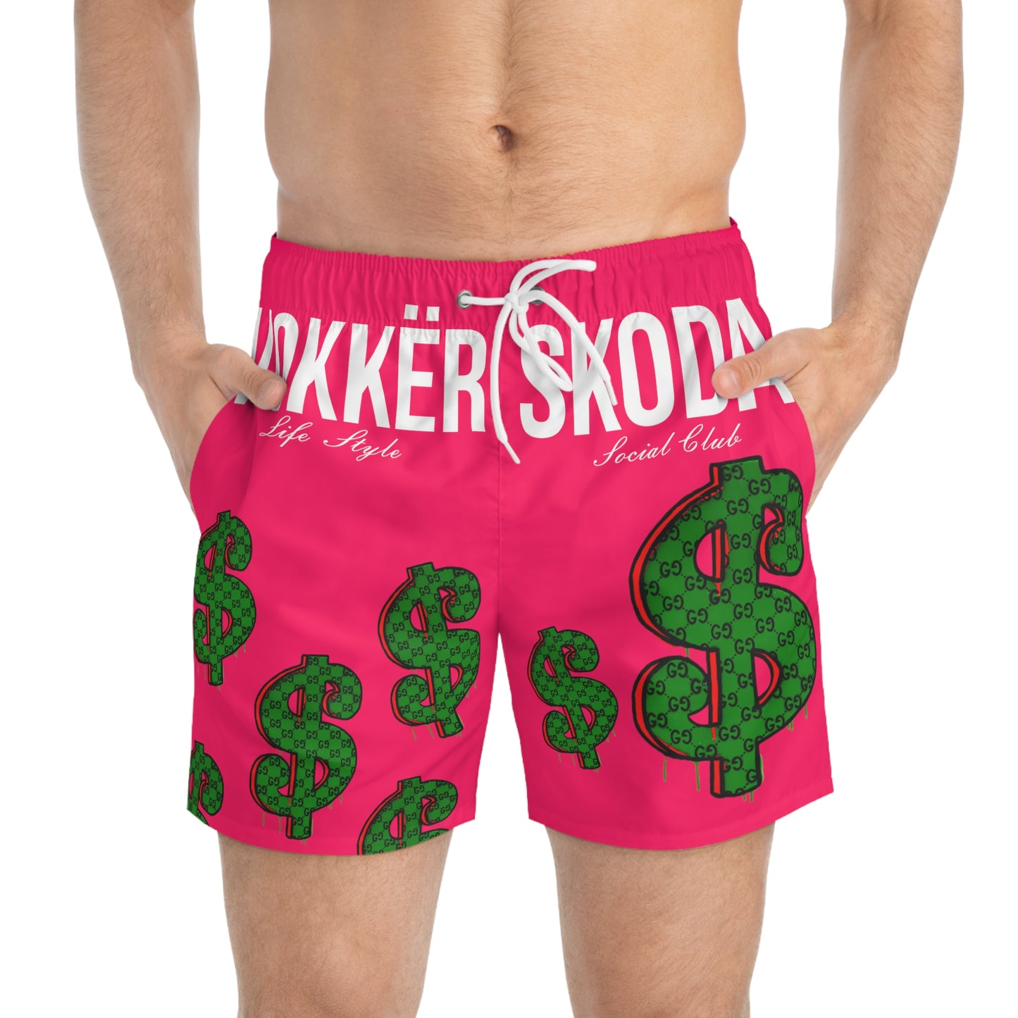 Money Swim Trunks PINK - Vokkër & Skoda