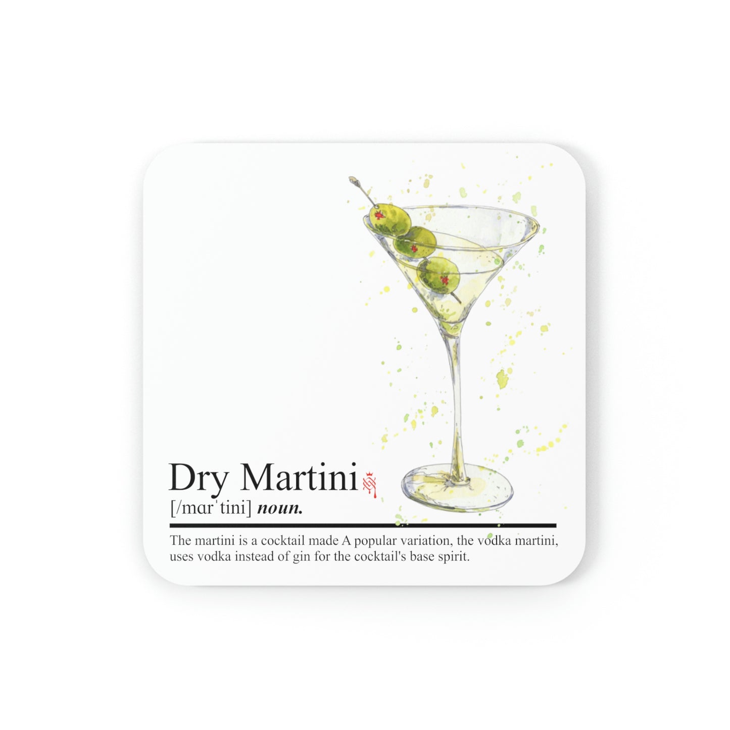 Cork Coaster Dry Martini